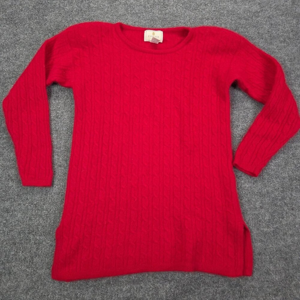 Vintage Express Tricot 90’s Y2k Red Angora Lambswool Blend Sweater Size Medium‎